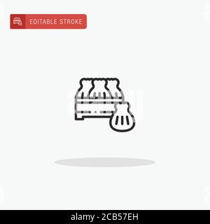 Wonton icon vector. Wonton icon for presentation. Stock Vector