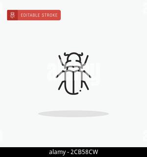 Beetle icon vector. Beetle icon for presentation. Stock Vector