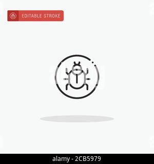 Bug icon vector. Bug icon for presentation. Stock Vector