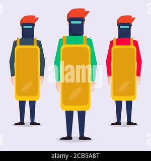 welder occupation isolated vector illustration in flat style Stock Vector