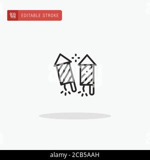 Fireworks icon vector. Fireworks icon for presentation. Stock Vector