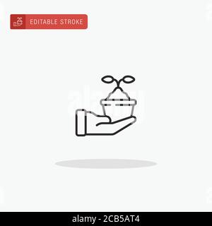Potted Plant icon vector. Potted Plant icon for presentation. Stock Vector