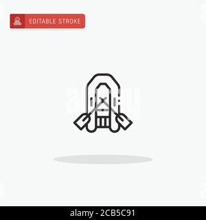 Inflatable Boat icon vector. Inflatable Boat icon for presentation. Stock Vector