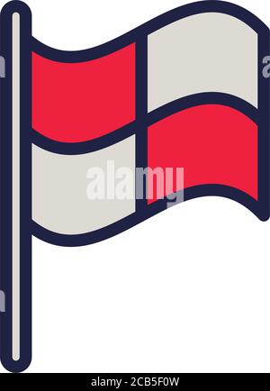 football line and fill judge flag line and fill style icon vector illustration design Stock Vector