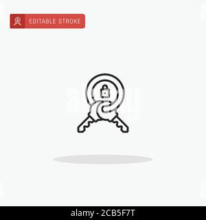 Keychain icon vector. Keychain icon for presentation. Stock Vector