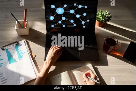 Business and manufacturing process automation. Workflow optimization Stock Photo