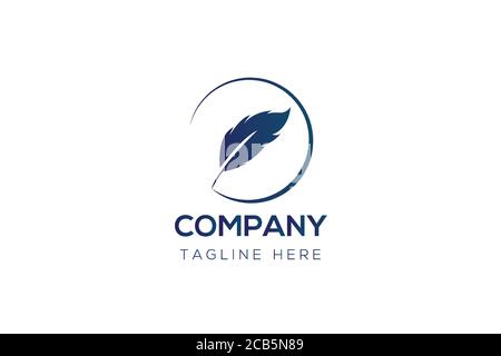 Quill Pen Logo. Vector Illustration Stock Vector
