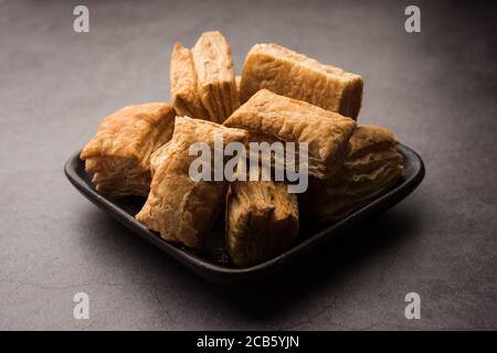 Khari Puff biscuit or crispy pastry is an Indian tea time snack Stock Photo