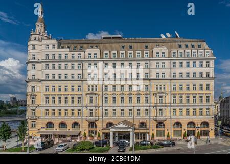 MOSCOW - JULY 19. 2020: Kempinski Hotel on Balchug Street Moscow, near Kreml in Summer Stock Photo