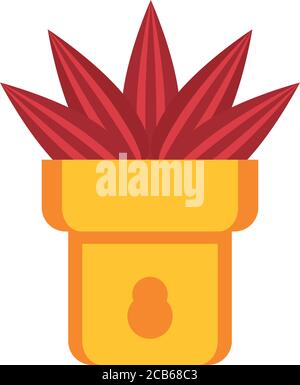 houseplant in ceramic pot flat style vector illustration design Stock Vector