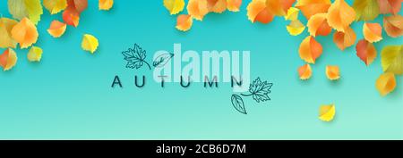 Autumn Leaves Banner Stock Vector