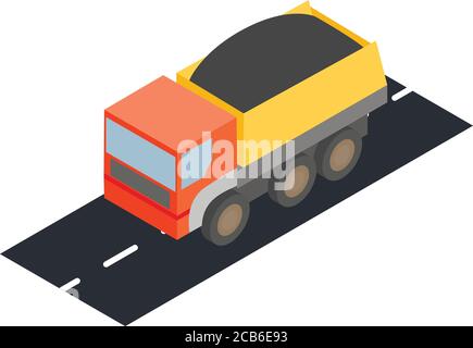 Dump truck icon, isometric style Stock Vector