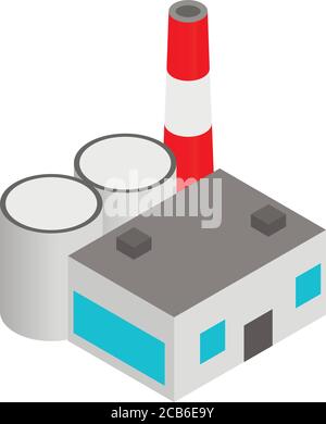 Coal plant icon, isometric style Stock Vector
