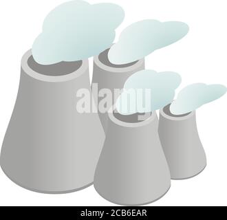 Cooling tower icon, isometric style Stock Vector