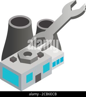 Thermal station icon, isometric style Stock Vector
