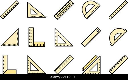 Ruler icons set vector flat Stock Vector
