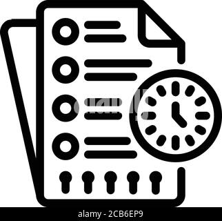 Time syllabus icon, outline style Stock Vector