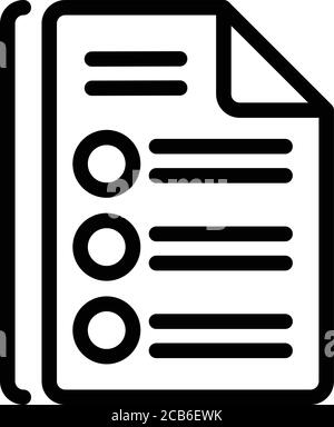 Text syllabus icon, outline style Stock Vector
