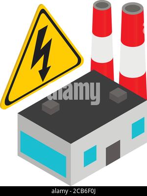 Power plant icon, isometric style Stock Vector