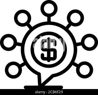 Money roles icon, outline style Stock Vector