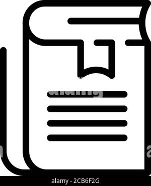 Book syllabus icon, outline style Stock Vector