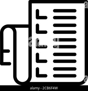 Syllabus icon, outline style Stock Vector