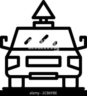Driving school car icon, outline style Stock Vector