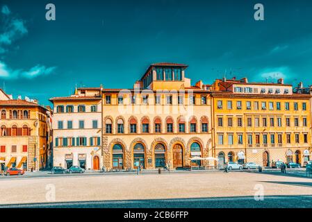FLORENCE, ITALY- MAY 14, 2017:  Pitti Square (Piazza pitti)  in Florence - city of the Renaissance on Arno river. Italy. Stock Photo