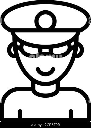 Driving school instructor icon, outline style Stock Vector