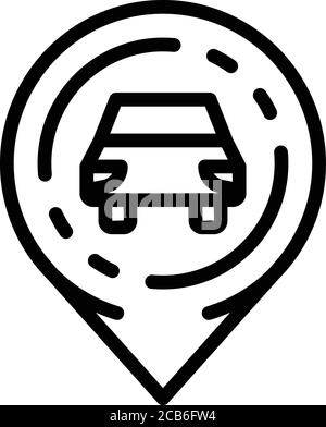 Location driving school icon, outline style Stock Vector