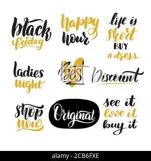 Vector calligraphy illustration isolated on white background. Stock Vector