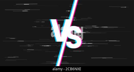 glitch white versus VS letters Stock Vector