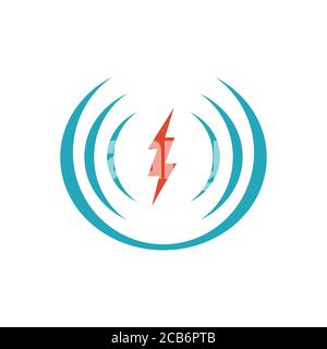 electric shock icon logo design vector. icon symbol for warning danger situation. Stock Vector