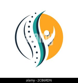 chiropractic physiotherapy logo design. creative human spinal health care medical template Stock Vector