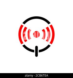 alarm button logo design vector. icon symbol start alarm for warning danger situation. Stock Vector