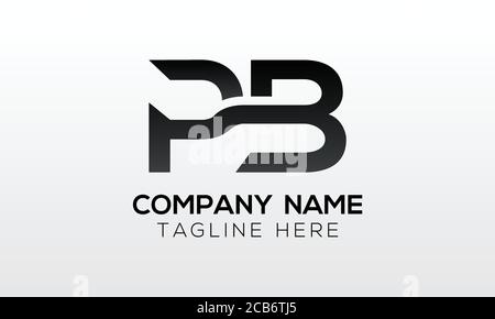 Creative white letter Pb p b logo with leading lines and road concept ...