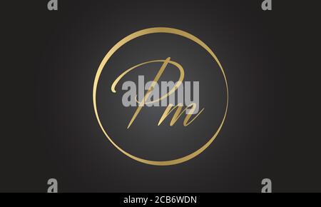 Initial PM Letter Logo With Creative Modern Business Typography Vector Template. Creative Letter PM Logo Vector. Stock Vector