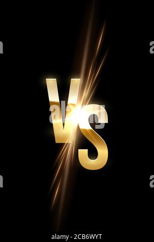 VS letter sign golden spark on black background Stock Vector