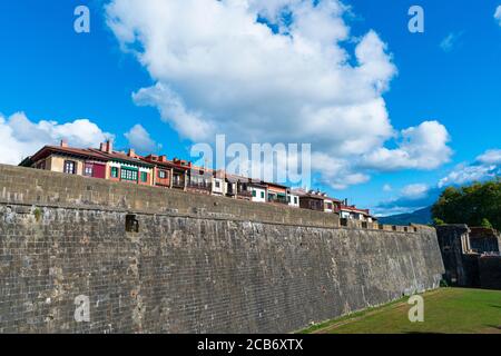 San Felipe bastion of the citadel, Historic quarter, Hondarribia town, Txingudi bay, Jaizkibel Mountain range,  Gipuzkoa province, Basque Country, Spa Stock Photo