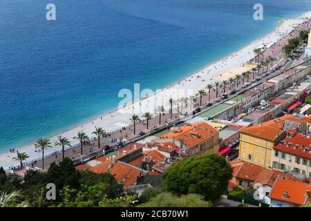 Nice, French Riviera Cote d'Azur in Provence, France. Landscape view of coastline. Stock Photo