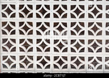 Exterior breeze blocks forming a wall that provides security but allows total ventilation Stock Photo