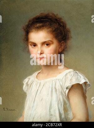 Knaus Ludwig - Half-Length Portrait of a Girl - German School - 19th  Century Stock Photo