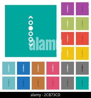 Vertical page navigation multi colored flat icons on plain square backgrounds. Included white and darker icon variations for hover or active effects. Stock Vector