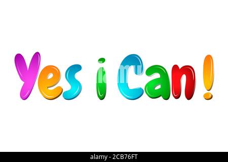 I can do it in cartoon colorful letters banner for kids Stock Photo - Alamy