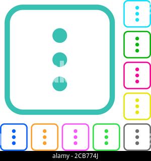 Mobile options vivid colored flat icons in curved borders on white ...
