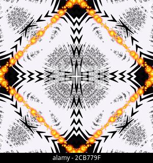 Fractal golden abstract background. Light effects. Neon glow. black and white Festive decoration. Colorful pattern. Geometric texture. Stock Photo