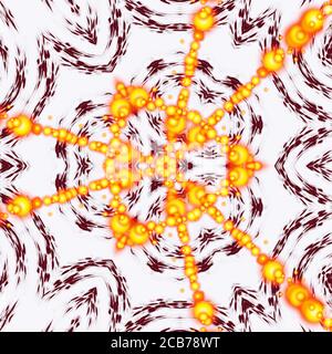Indian ethnic golden triangle seamless pattern. Ethnic folk ornament. Hand drawn lotus flower and paisley. Stock Photo
