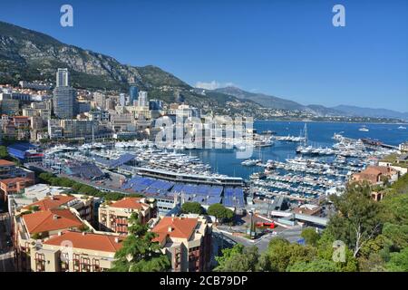 View on Port Hercules in La Condamine ward of Principality of Monaco. Stock Photo