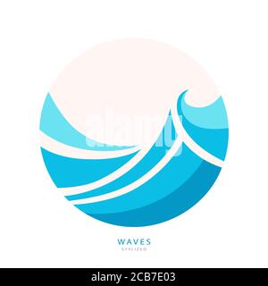 Water Wave Logo abstract design. Cosmetics Surf Sport Stock Vector