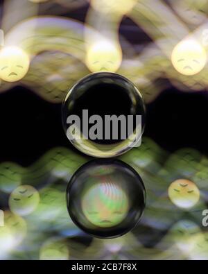 light painting through Lens ball Photography Stock Photo